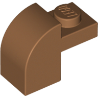 Lego kostka (kostička) 2x1x1 1/3 zakulacená nahoře, tělová tmavší (6167645)